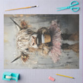 Papier Mousseline Découpage Cute Highland Vache Pink Tutu & Café (Artisanat)
