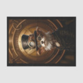 Papier Mousseline Découpage Cute Steampunk Chien Casquette Goggles L (Recto)