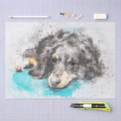Papier Mousseline Découpage Dachshund aquarelle (Artisanat)
