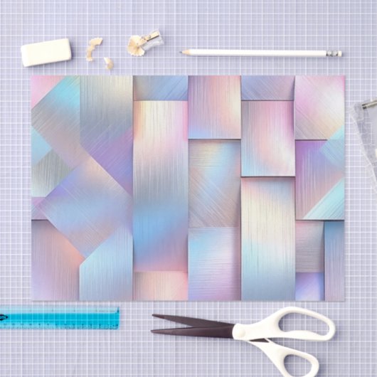 Papier Mousseline Découpage d'anniversaire mariage Iridescente géomé (Artisanat)