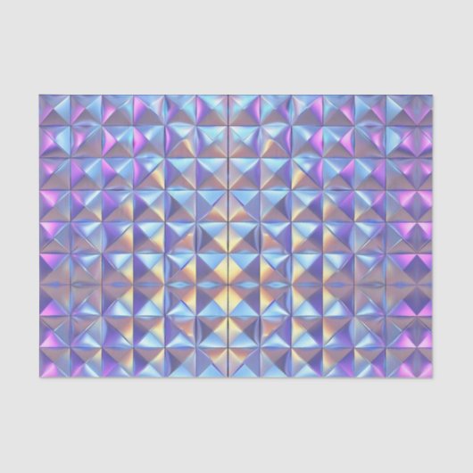 Papier Mousseline Découpage d'anniversaire mariage Iridescente Géomé (Recto)