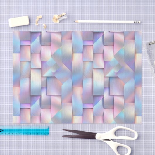 Papier Mousseline Découpage d'anniversaire mariage Iridescente géomé (Artisanat)