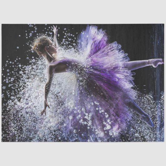 Papier Mousseline Découpage Danseur de ballet Whimsical en violet (Recto)