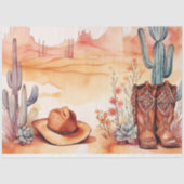 Papier Mousseline Découpage d'aquarelle BoHo Ouest (Recto)