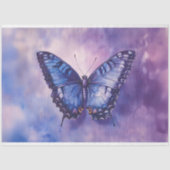 Papier Mousseline Découpage d'aquarelle de papillon pourpre (Recto)