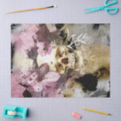 Papier Mousseline Découpage d'aquarelle du crâne floral (Artisanat)