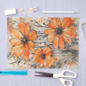 Papier Mousseline Découpage d'aquarelle orange (Artisanat)