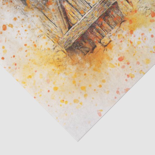 Papier Mousseline Découpage d'aquarelle plante (Détail)