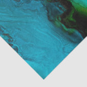 Papier Mousseline Découpage d'aquarelle turquoise brillante (Détail)