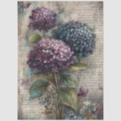 Papier Mousseline Découpage d'art botanique d'hortensia antique (Recto)