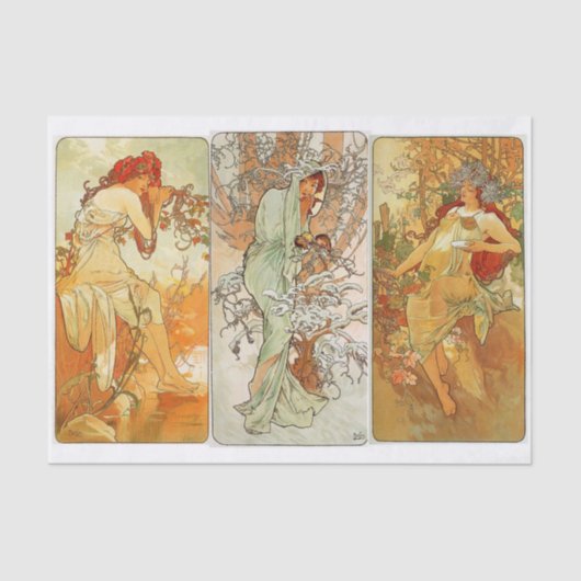 Papier Mousseline Découpage d'art de la femme de Mucha (Recto)