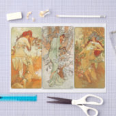 Papier Mousseline Découpage d'art de la femme de Mucha (Artisanat)