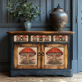 Papier Mousseline Découpage d'art rustique des champignons rouges