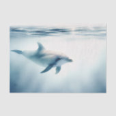 Papier Mousseline Découpage Dauphin d'aquarelle (Recto)
