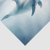 Papier Mousseline Découpage Dauphin d'aquarelle (Détail)