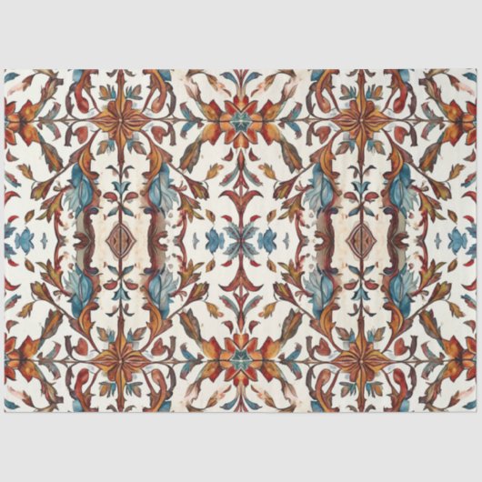 Papier Mousseline Découpage de automne bleu et rustique (Recto)