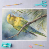 Papier Mousseline Découpage de boucles d'aquarelle Budgie Parakeet (Artisanat)