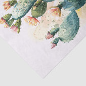 Papier Mousseline Découpage de cactus aquarelle et de fleurs roses (Détail)