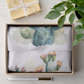 Papier Mousseline Découpage de cactus aquarelle et de fleurs roses (Cadeau)