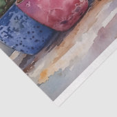 Papier Mousseline Découpage de cactus et de fleurs d'aquarelle de pr (Détail)