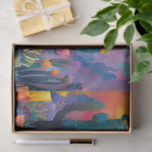 Papier Mousseline Découpage de cactus et de fleurs en aquarelle (Cadeau)