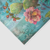 PAPIER MOUSSELINE DÉCOUPAGE DE CACTUS ET SUCCULENTS COLORÉS (Détail)