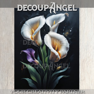 Papier Mousseline Découpage de Calla Lilies blanche
