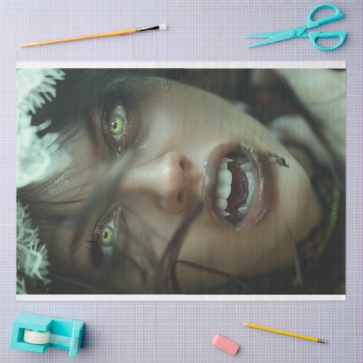 Papier Mousseline Découpage de cauchemar gothique émeraude (Artisanat)