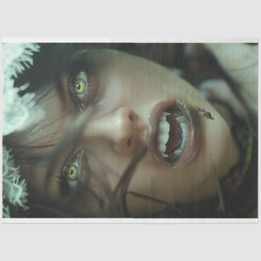 Papier Mousseline Découpage de cauchemar gothique émeraude (Recto)