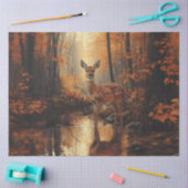 Papier Mousseline Découpage de cerfs de forêt d'automne (Artisanat)