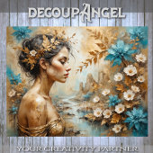 Papier Mousseline Découpage de charme Floral d'or