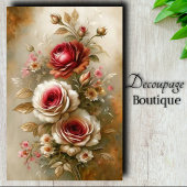 Papier Mousseline Découpage de charme Rose vintage