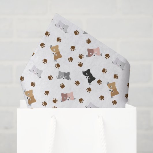 Papier Mousseline Découpage de chat (Sac cadeau)