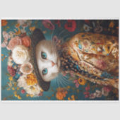 Papier Mousseline Découpage de chat blanc victorien (Recto)