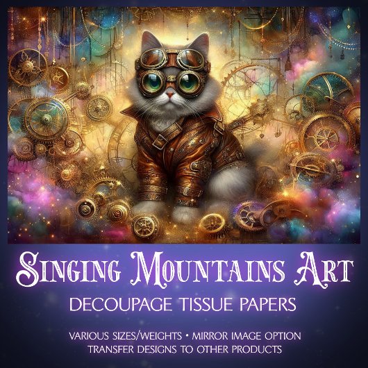Papier Mousseline Découpage de chat de fantasy céleste Steampunk cos