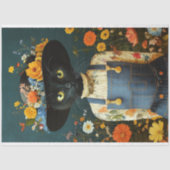 Papier Mousseline Découpage de chat de ferme rustique (Recto)