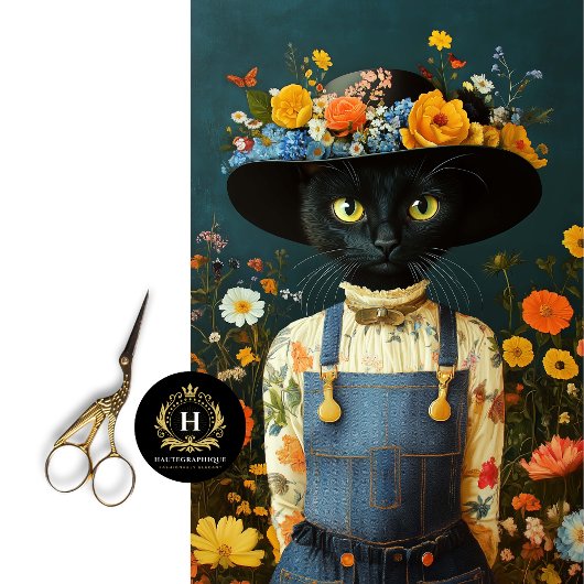 Papier Mousseline Découpage de chat de ferme rustique