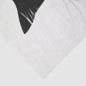 Papier Mousseline Découpage de chat en silhouette noir blanc (Détail)