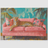 Papier Mousseline Découpage de chat léopard (Recto)