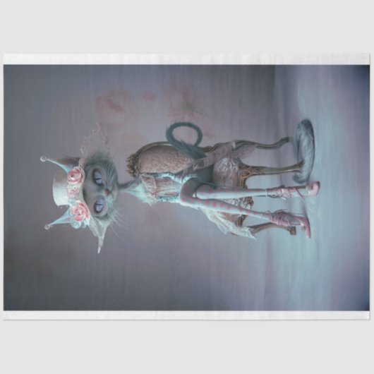 Papier Mousseline Découpage de chat mystique du Nobel français (Recto)