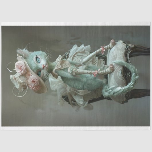 Papier Mousseline Découpage de chat Whimsical français (Recto)