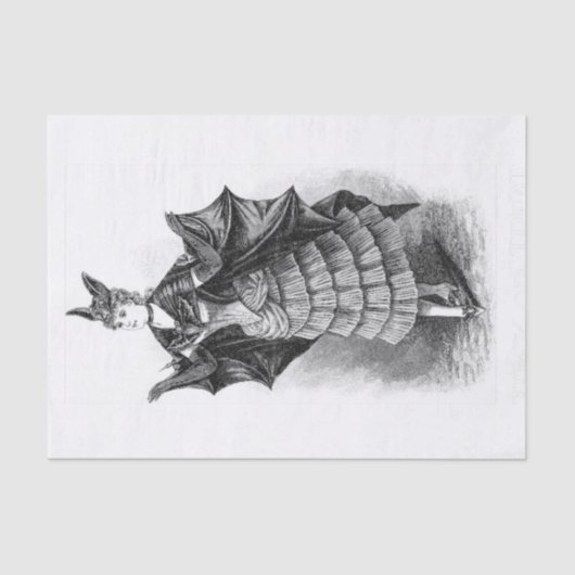 Papier Mousseline Découpage de chauve-souris costumée de l'Halloween (Recto)