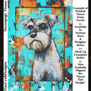 Papier Mousseline Découpage de chien Schnauzer abstrait coloré FK4L