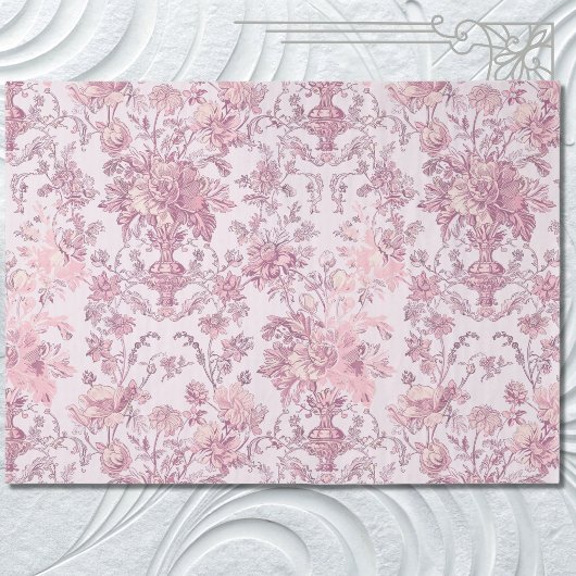Papier Mousseline Découpage de chinoiserie rose clair