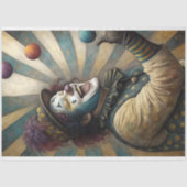 Papier Mousseline Découpage de clown de cirque jubitant (Recto)