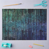 Papier Mousseline Découpage de code binaire de matrice de technologi (Artisanat)