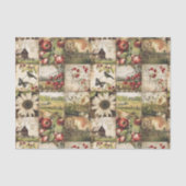 Papier Mousseline Découpage de collage rustique des terres agricoles (Recto)