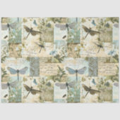 Papier Mousseline Découpage de collier de libellules botaniques vint (Recto)