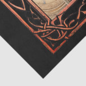 Papier Mousseline Découpage de corbeau et de fleurs gothiques encadr (Détail)