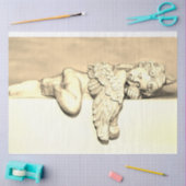 Papier Mousseline Découpage de couchage Angel Gardien 20x30 Sepia (Artisanat)